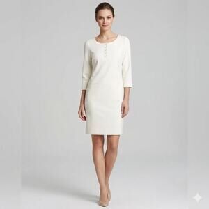 NWT Shoshanna Long Sleeve Shift Dress Ivory/Cream Size 6